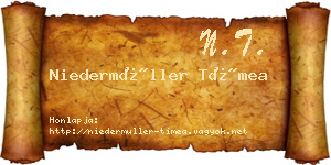 Niedermüller Tímea névjegykártya